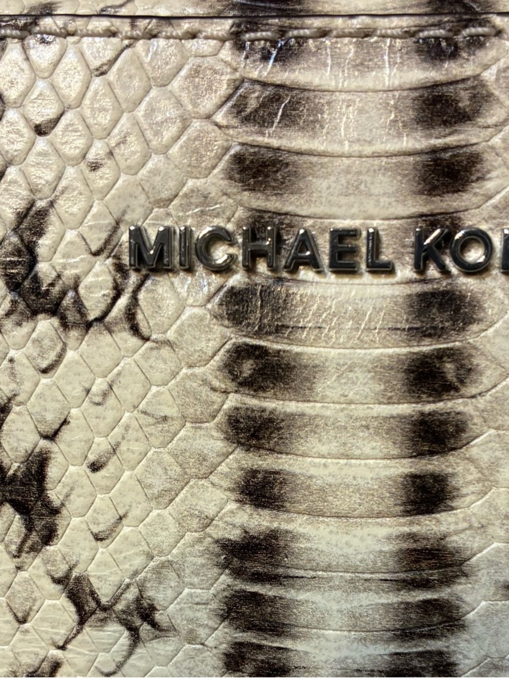 Michael Kors Beige and Brown Snake-Print Crossbody Bag - Picture 5 of 9